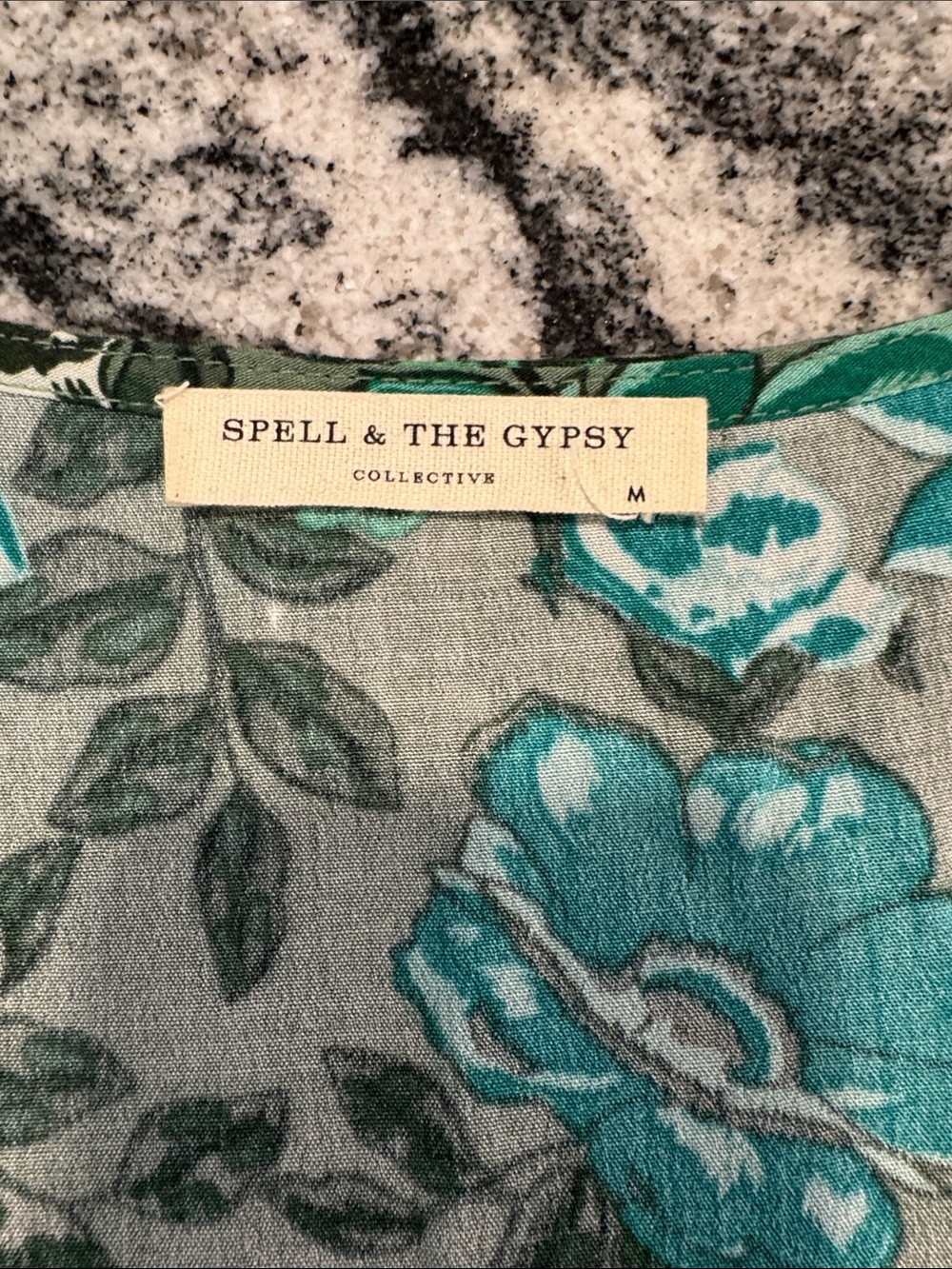 Spell Green flouncy Summer Floral Wrap Mini Dress in Medium - Picture 12 of 17